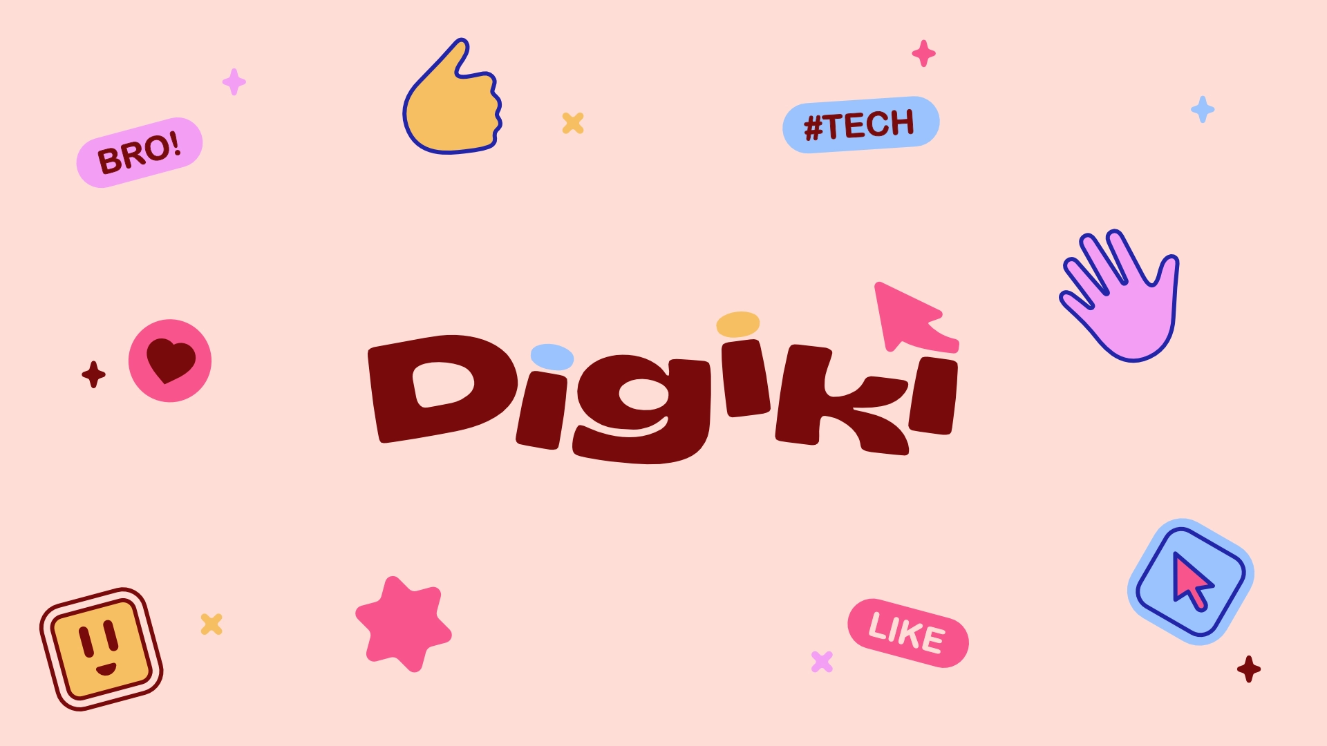 Il logotipo Digikì con il mondo di sticker