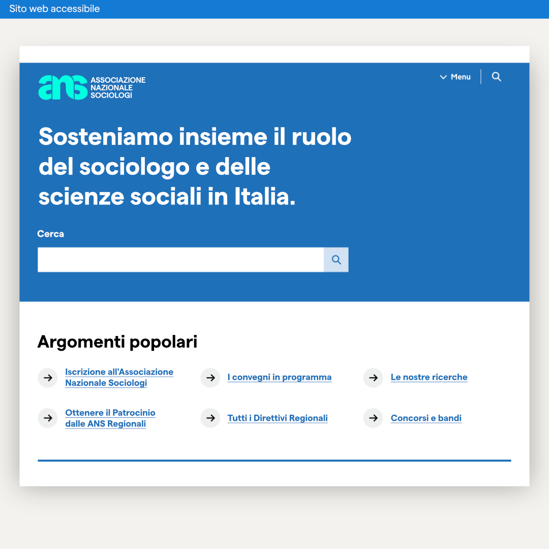 Il sito web accessibile dell’Associazione Nazionale Sociologi